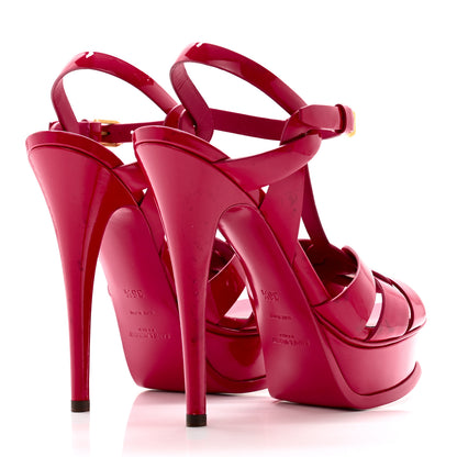 Saint Laurent Patent Tribute 105 Platform Sandals 36.5 Fuchsia 4 of 12