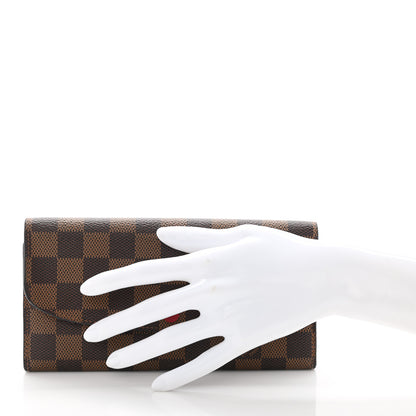 Louis Vuitton Damier Ebene Emilie Wallet Red 2 of 6