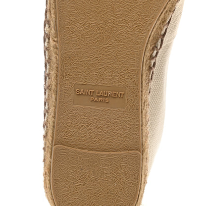 Saint Laurent Canvas Nappa Elba Light Logo Embroidered Espadrilles 35.5 Ecru 6 of 10