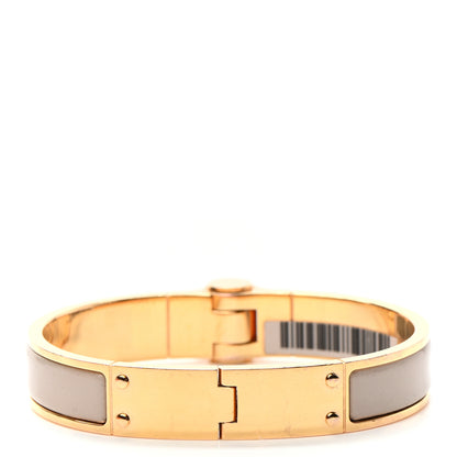 Hermes Enamel Charniere Uni Narrow Hinged Bracelet S Beige Rose 3 of 4