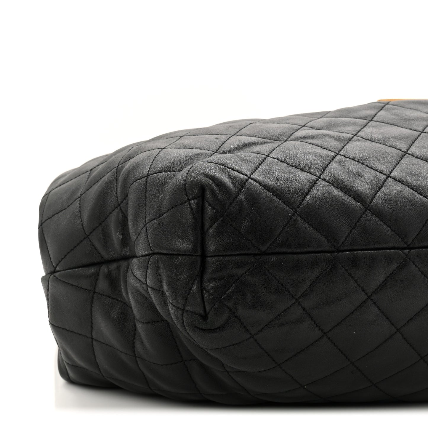 Lambskin Quilted Maxi Icare Shopping Tote Black