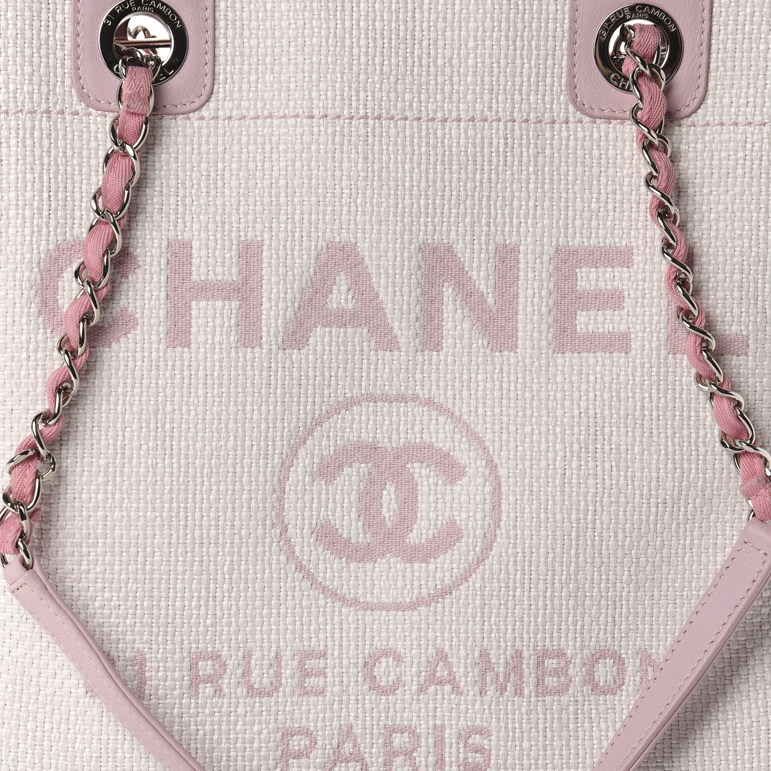 Chanel Woven Straw Raffia Mini Deauville Tote Pink 13 of 13