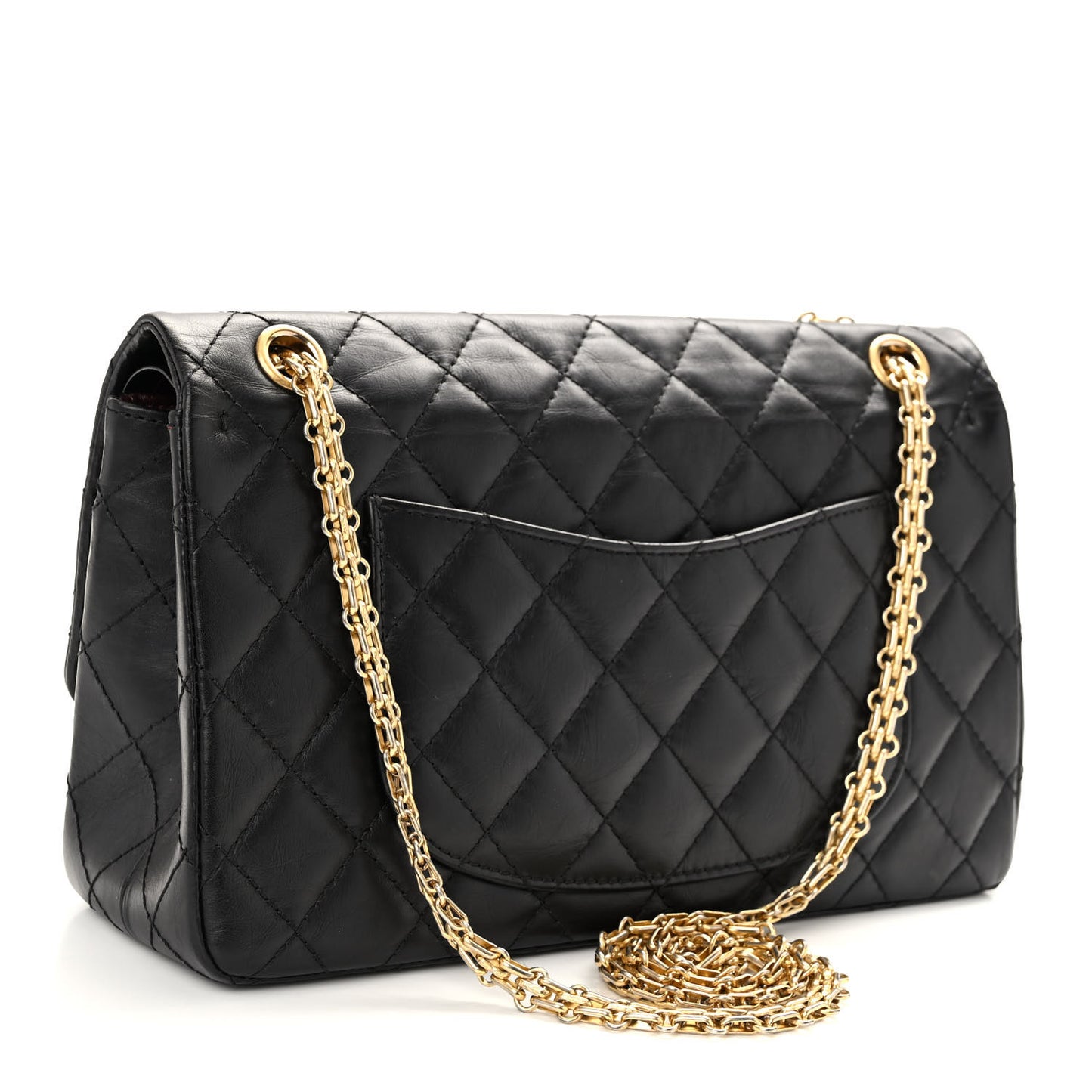 Aged Calfskin Quilted 2.55 Reissue 226 Flap Black