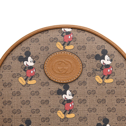 Gucci X DISNEY Mini Vintage GG Supreme Monogram Mickey Mouse Round Backpack Beige Vintage Sun Oil 7 of 10