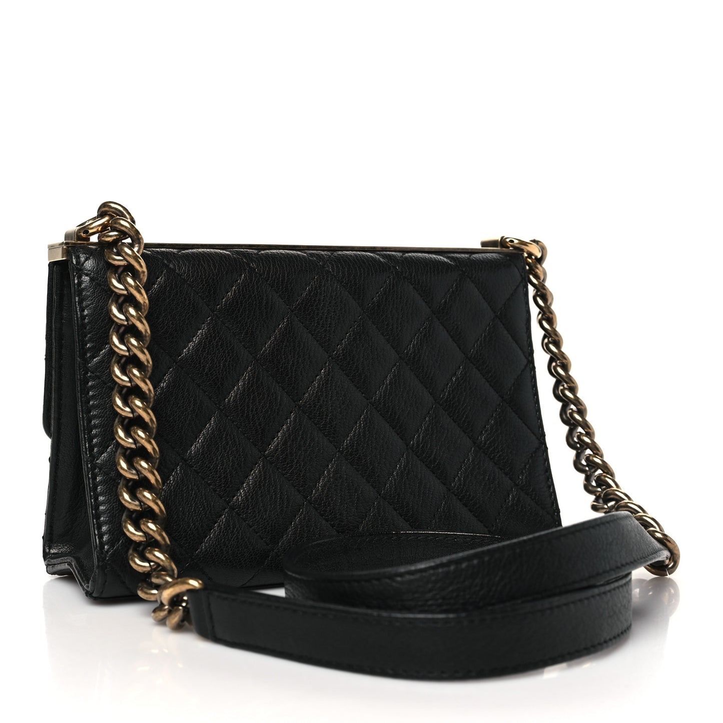 Goatskin Quilted Rita Flap Black