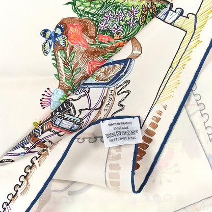 Hermes Silk Chevaloscope Scarf 90 White Bleu Multicolor 2 of 3