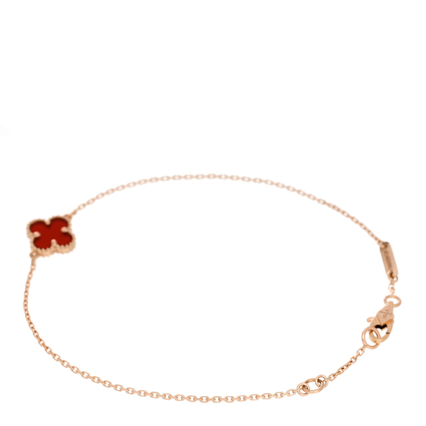 18K Rose Gold Carnelian Sweet Alhambra Bracelet