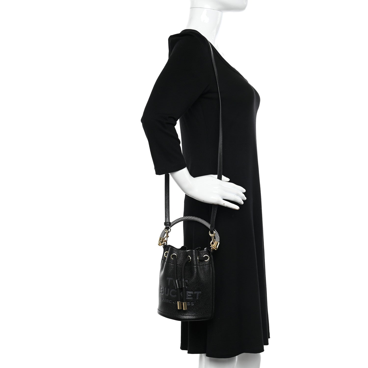Marc Jacobs Grained Calfskin Mini The Bucket Bag Black 2 of 9
