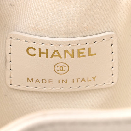 Chanel Caviar Quilted Mini CC Pocket Bucket Bag White 6 of 11