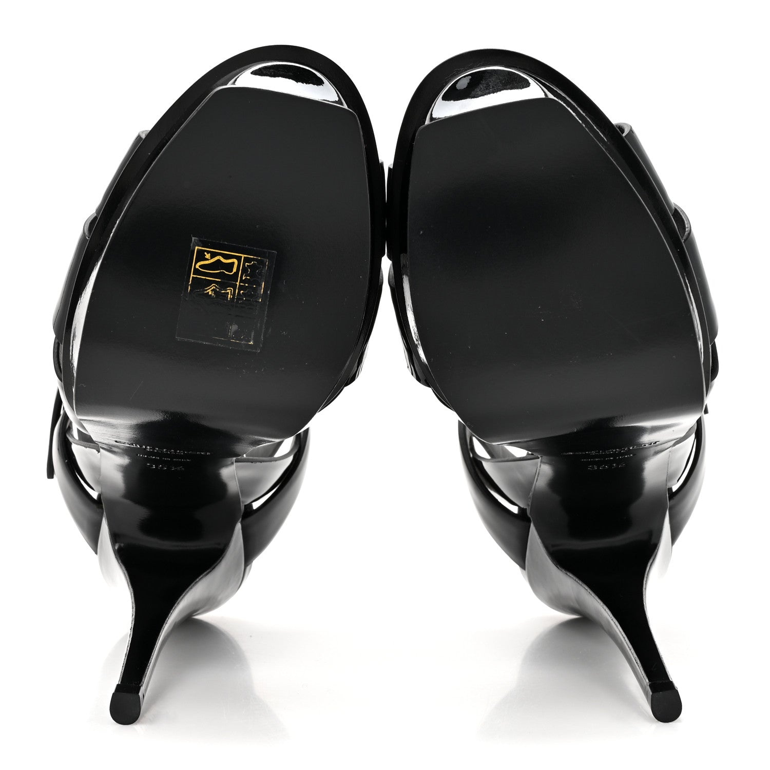 Saint Laurent Patent Tribute 105 Platform Sandals 35.5 Black 5 of 9