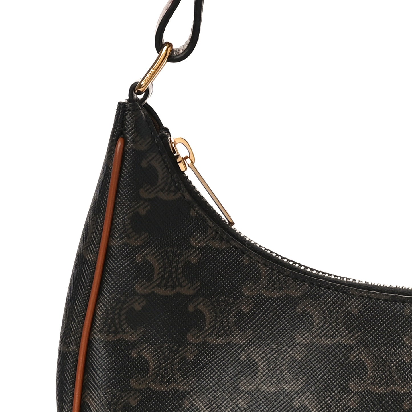 Triomphe Canvas Calfskin Ava Shoulder Bag Tan