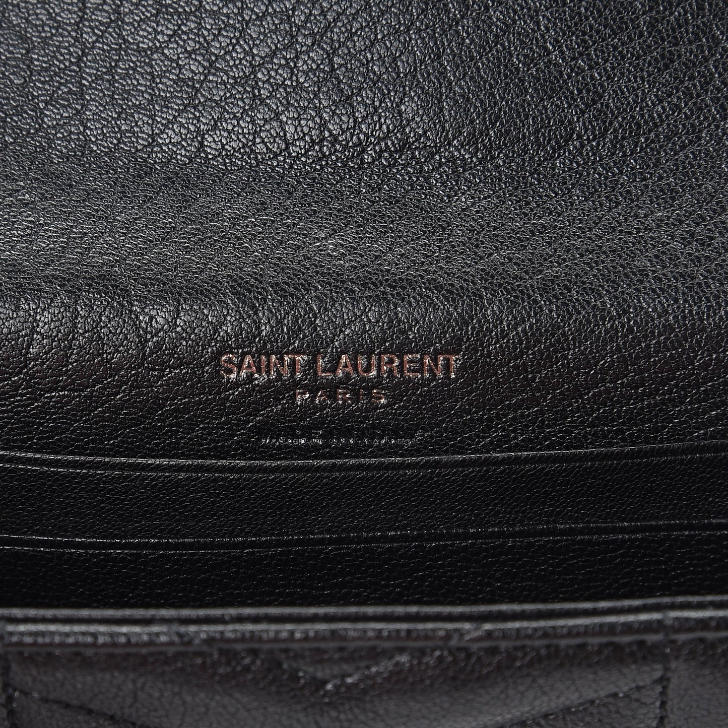 Lambskin Mixed Matelasse Chevron Small Monogram Envelope Wallet Black