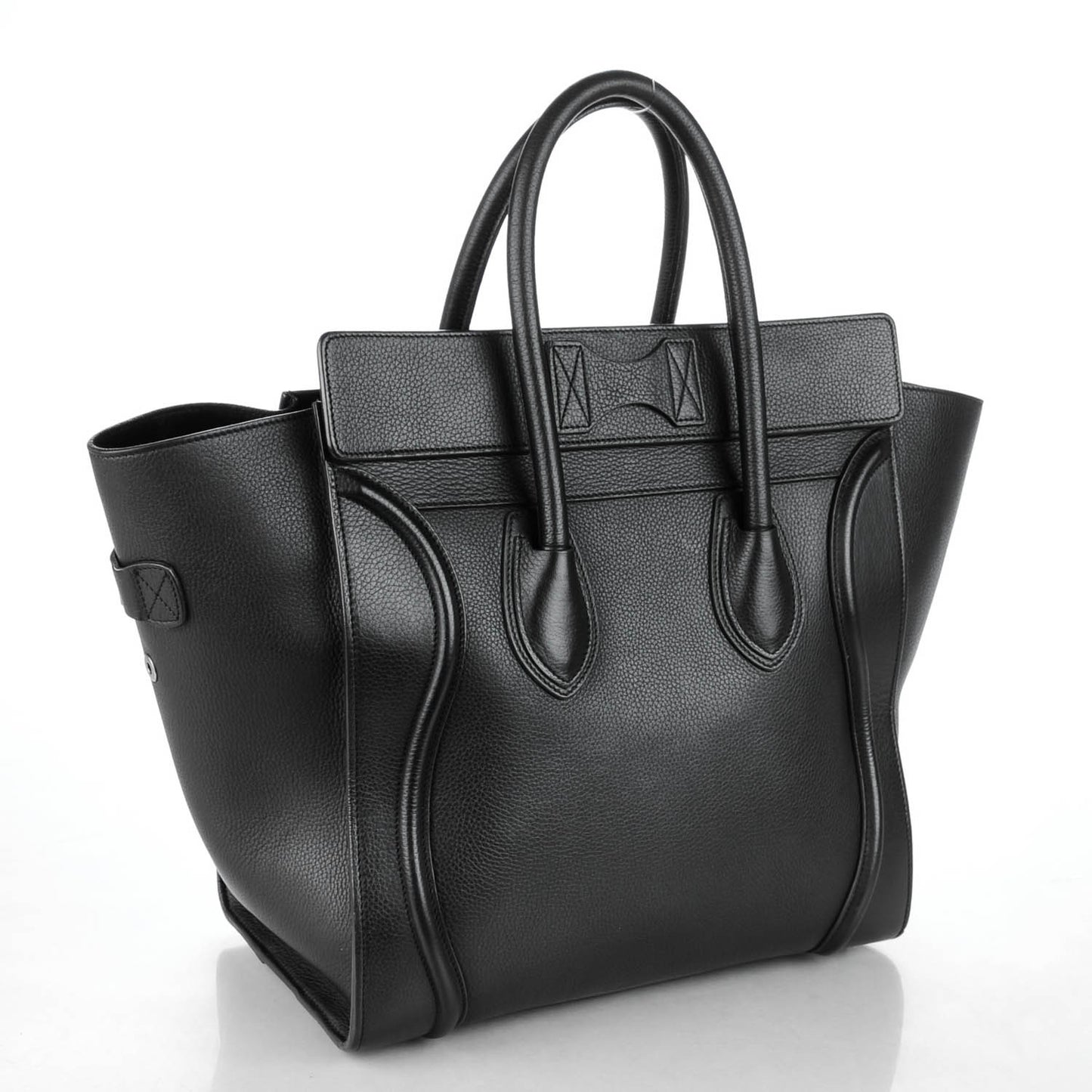Drummed Calfskin Mini Luggage Black