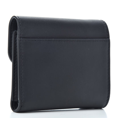 Christian Dior Ultra Matte Calfskin Saddle Lotus Wallet Black 3 of 6