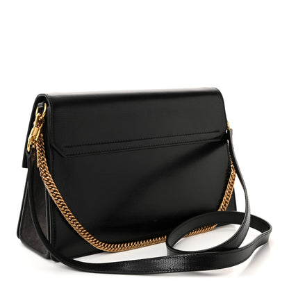 Givenchy Sugar Goatskin Suede Medium GV3 Shoulder Bag Black Grey 3 of 9
