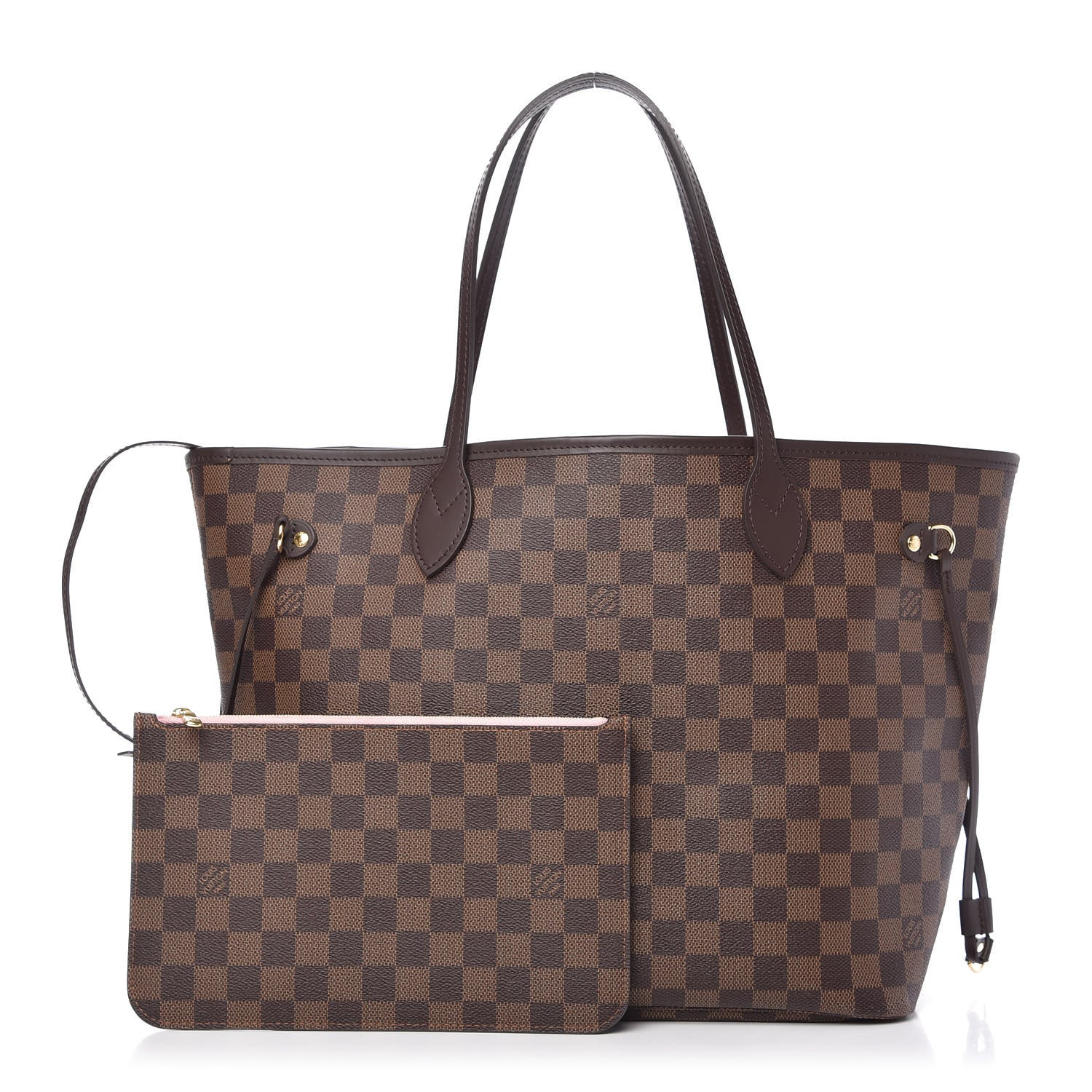 Louis Vuitton Damier Ebene Neo Neverfull MM Rose Ballerine 1 of 11