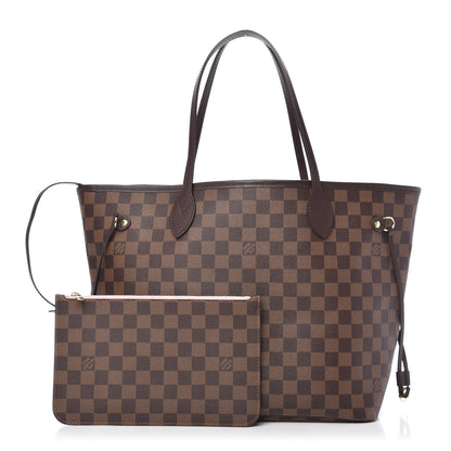 Louis Vuitton Damier Ebene Neo Neverfull MM Rose Ballerine 1 of 11