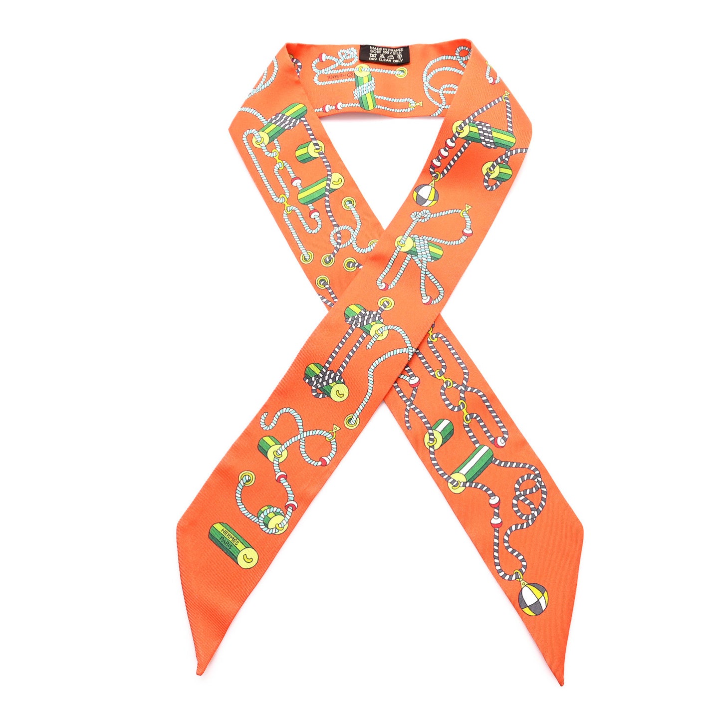 Silk Cordages Twilly Scarf Orange