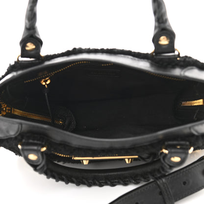 Balenciaga Shearling Gold Metallic Edge Hardware Mini City Black 5 of 11