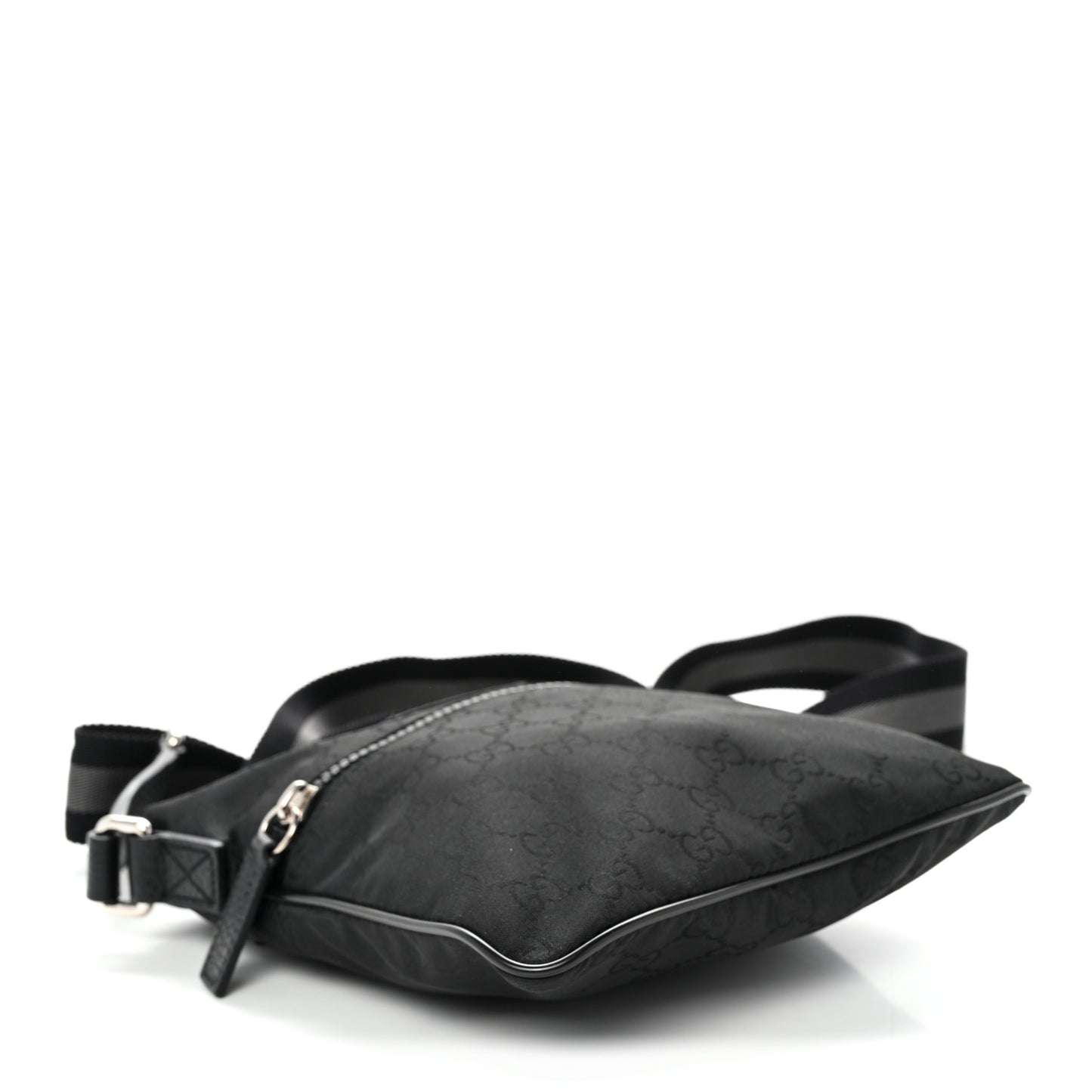 Nylon Monogram Mini Flat Messenger Bag Black