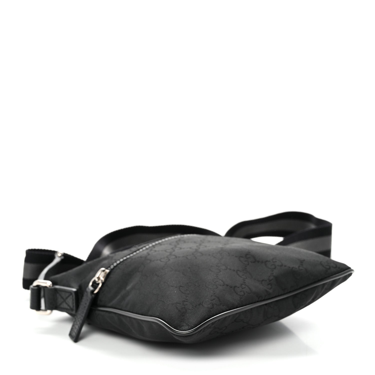 Gucci Nylon Monogram Mini Flat Messenger Bag Black 4 of 10