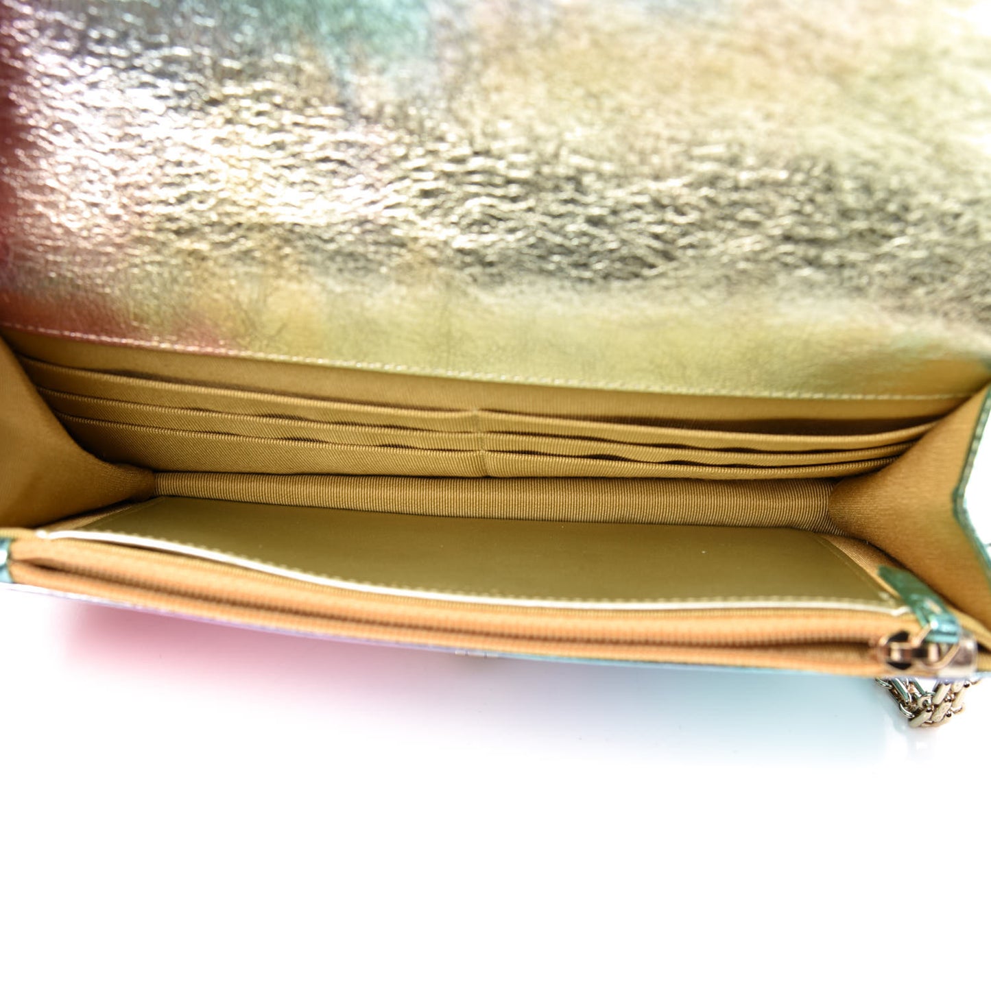 Metallic Goatskin Quilted 2.55 Reissue Wallet on Chain WOC Multicolor