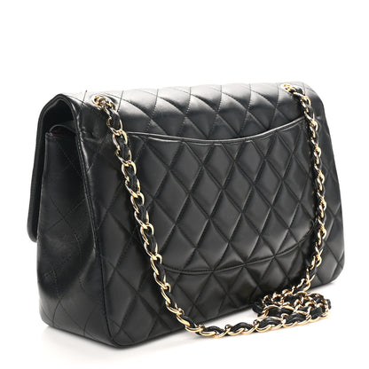 Chanel Lambskin Quilted Jumbo Double Flap Black 2 of 16
