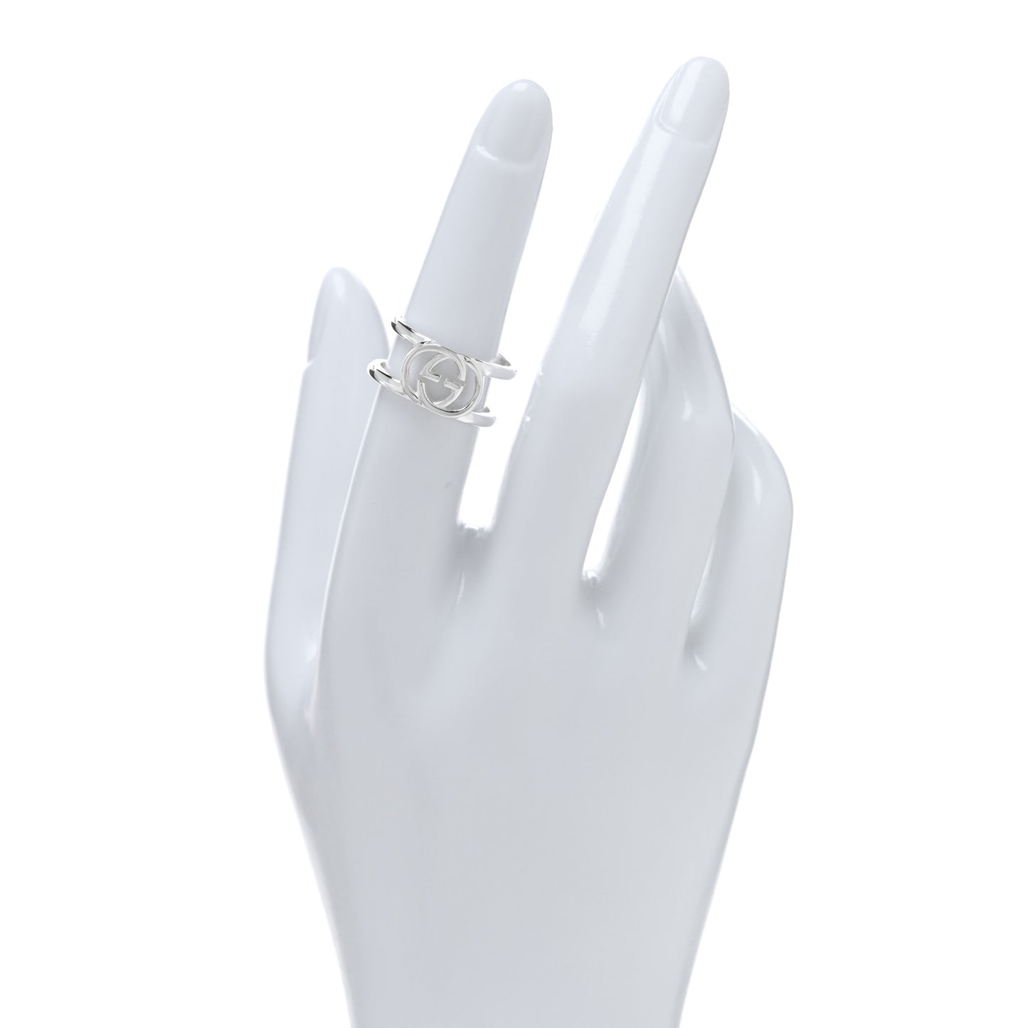 Sterling Silver 9mm Interlocking G Open Band Ring 53 6.5