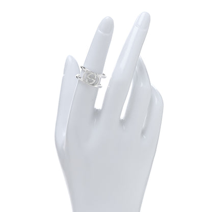 Gucci Sterling Silver 9mm Interlocking G Open Band Ring 53 6.5 2 of 4