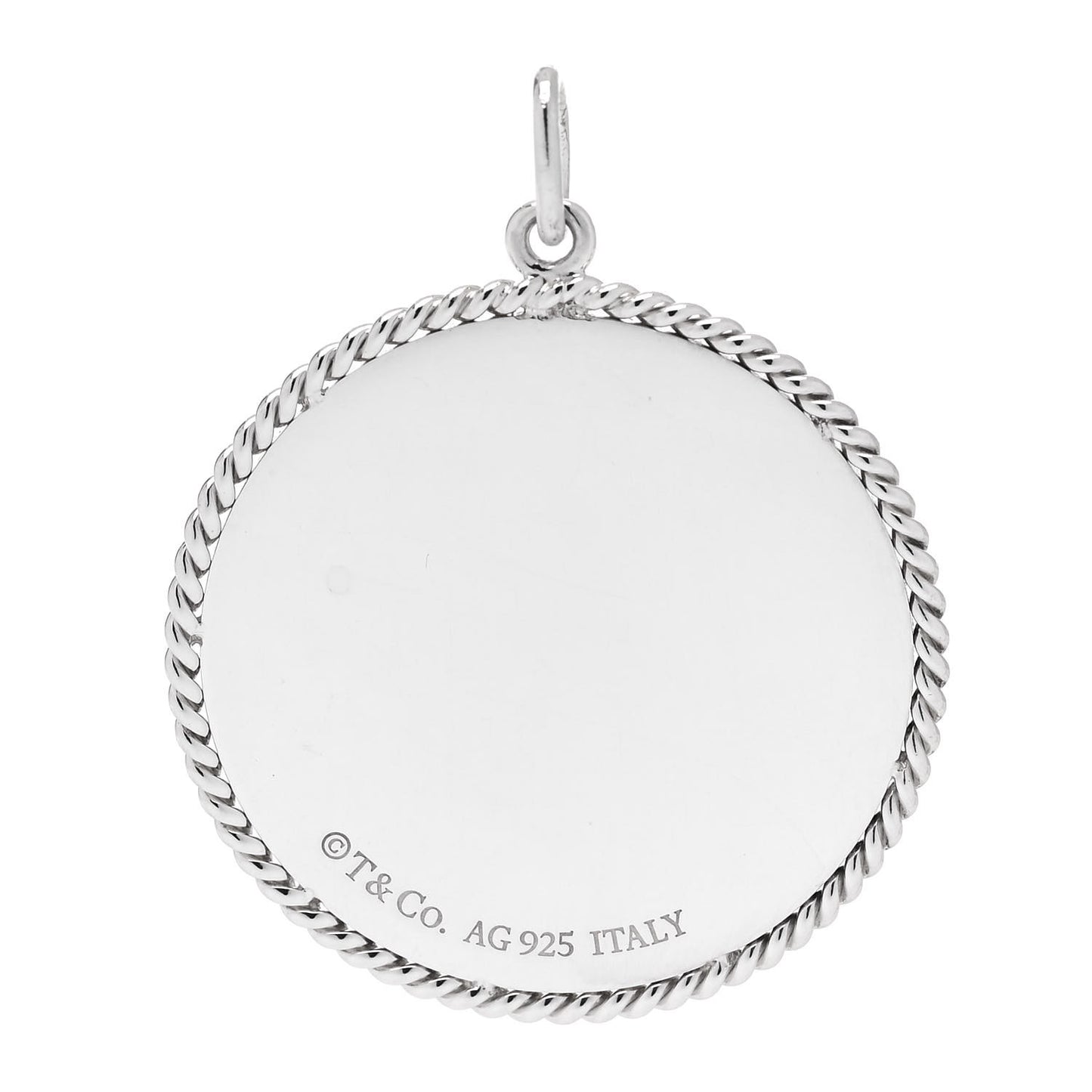 Sterling Silver Twist Round Charm Pendant