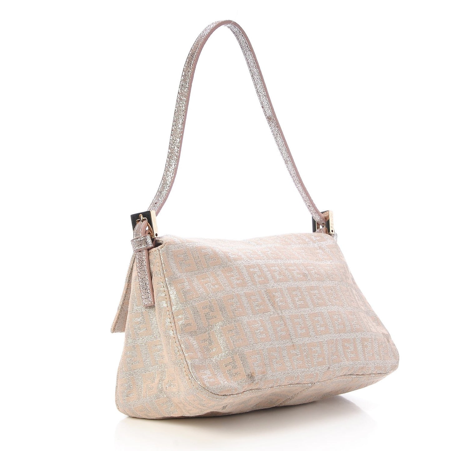 Metallic Jacquard Zucchino Suede Mini Mama Baguette Cipria Argento Grigio