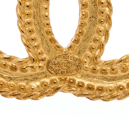 Chanel CC Drop Earrings Matte Gold 4 of 4