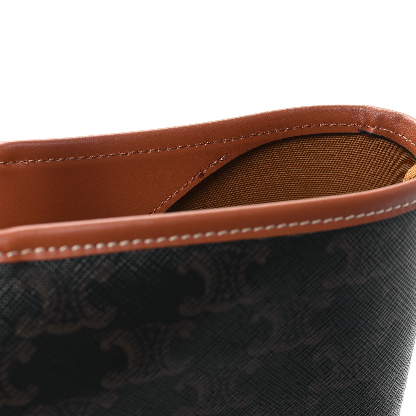 Triomphe Canvas Calfskin Medium Cabas Bag Tan