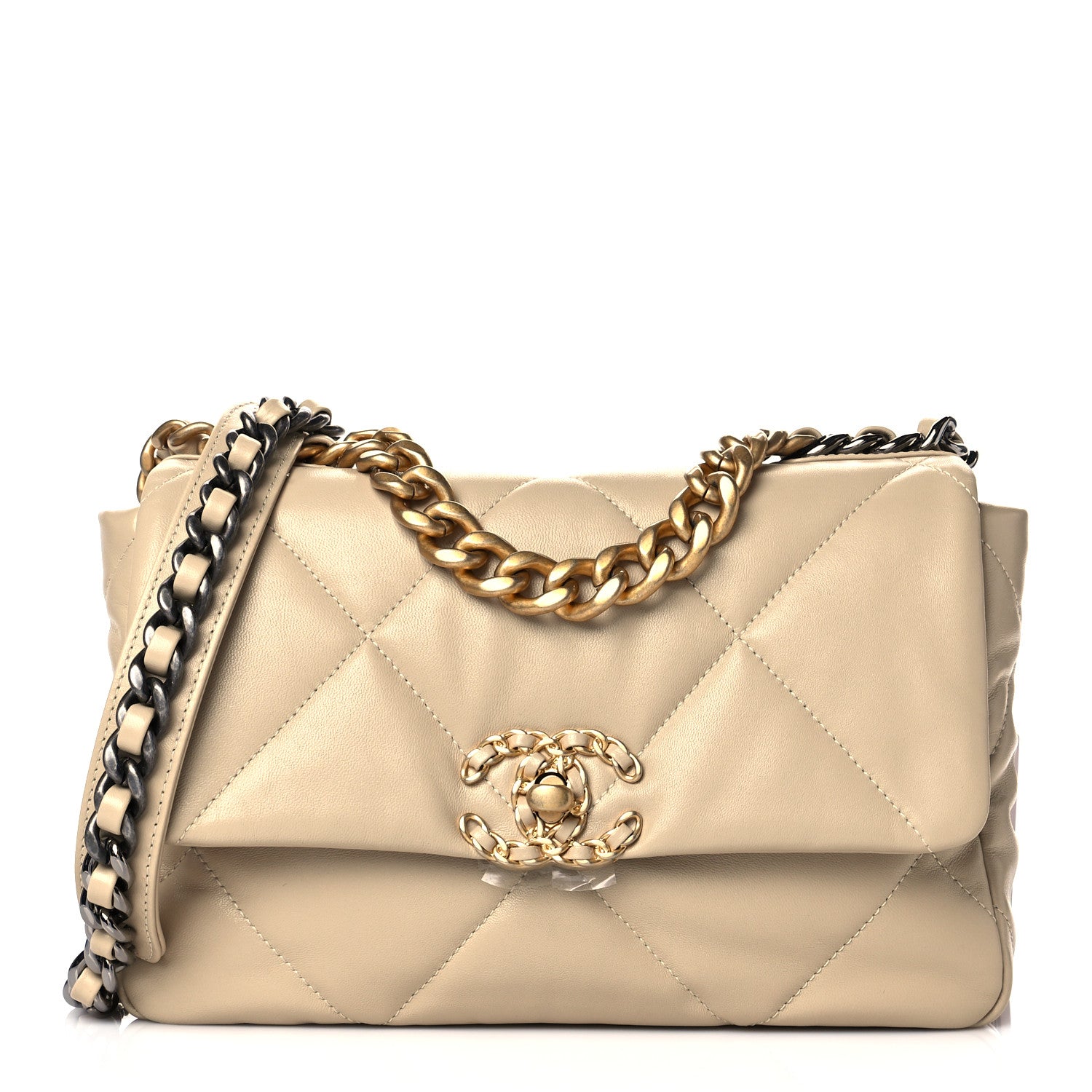 Chanel Lambskin Quilted Medium Chanel 19 Flap Beige 1 of 11