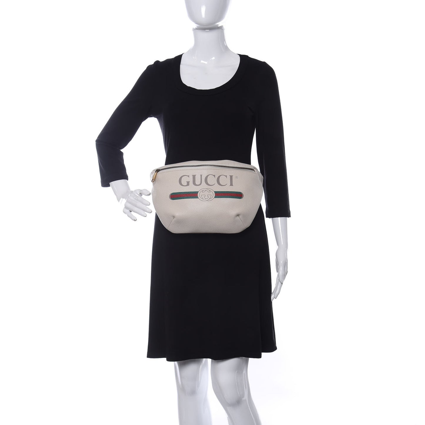 Grained Calfskin Logo Belt Bag White