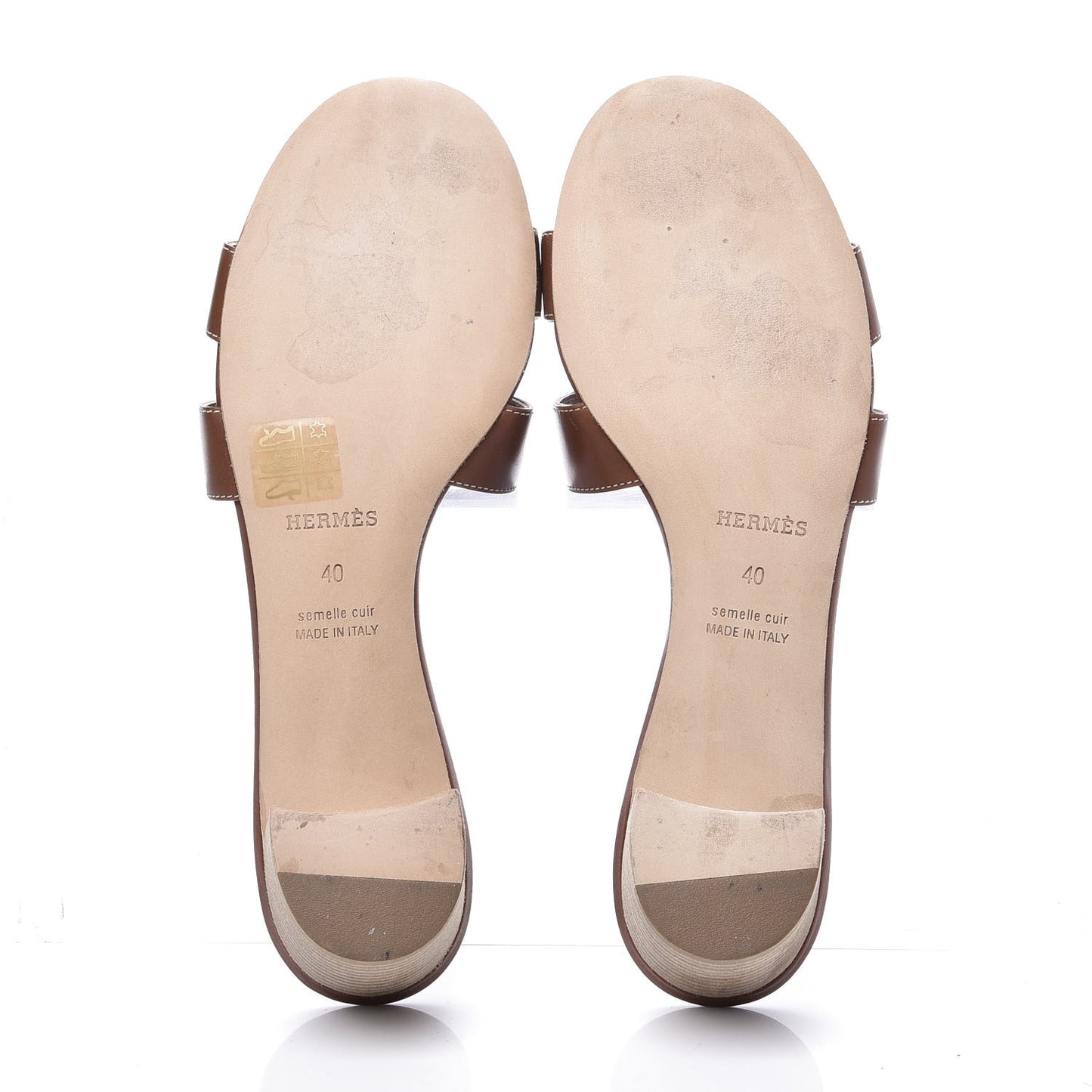 Calfskin Oasis Sandals 40 Gold