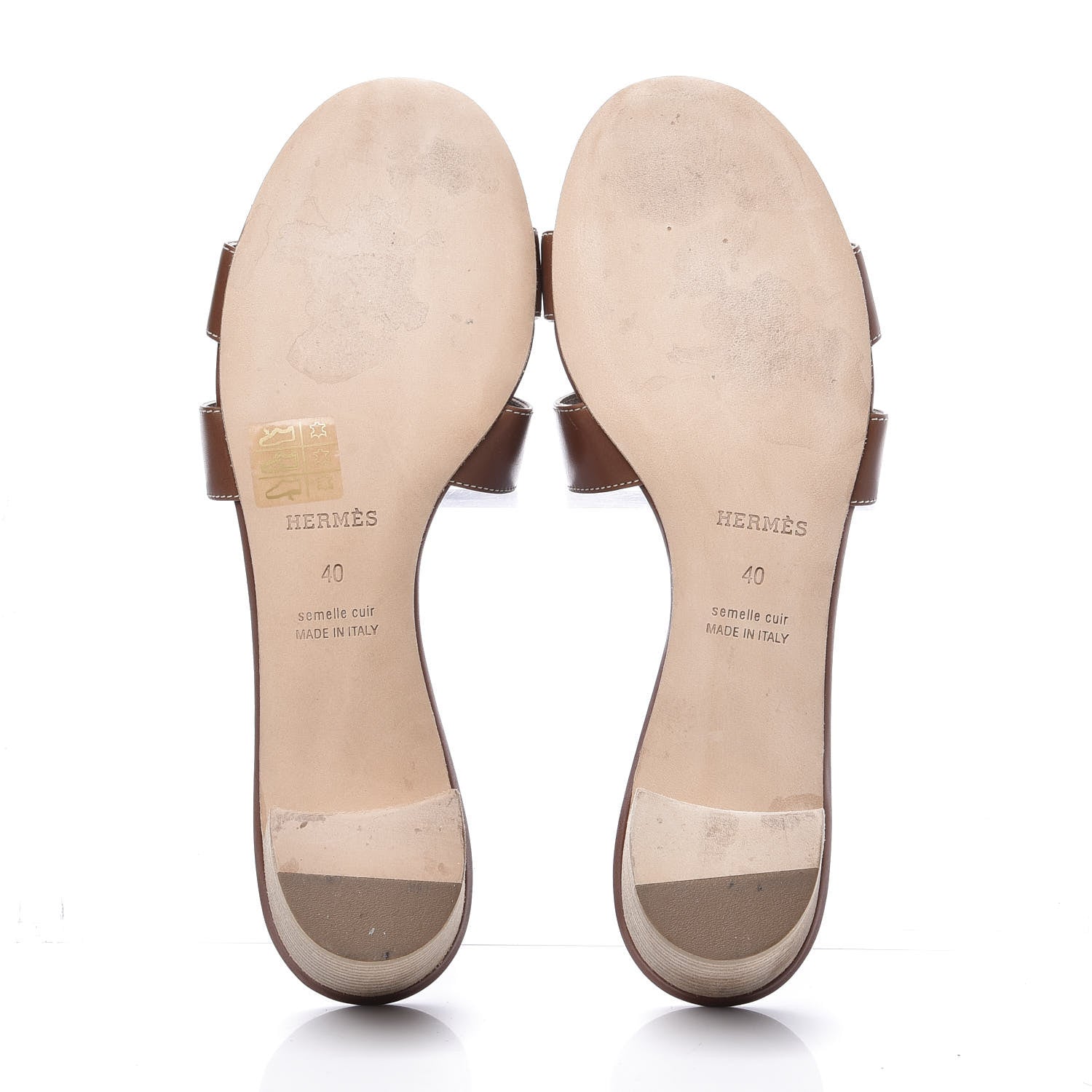 Hermes Calfskin Oasis Sandals 40 Gold 6 of 9