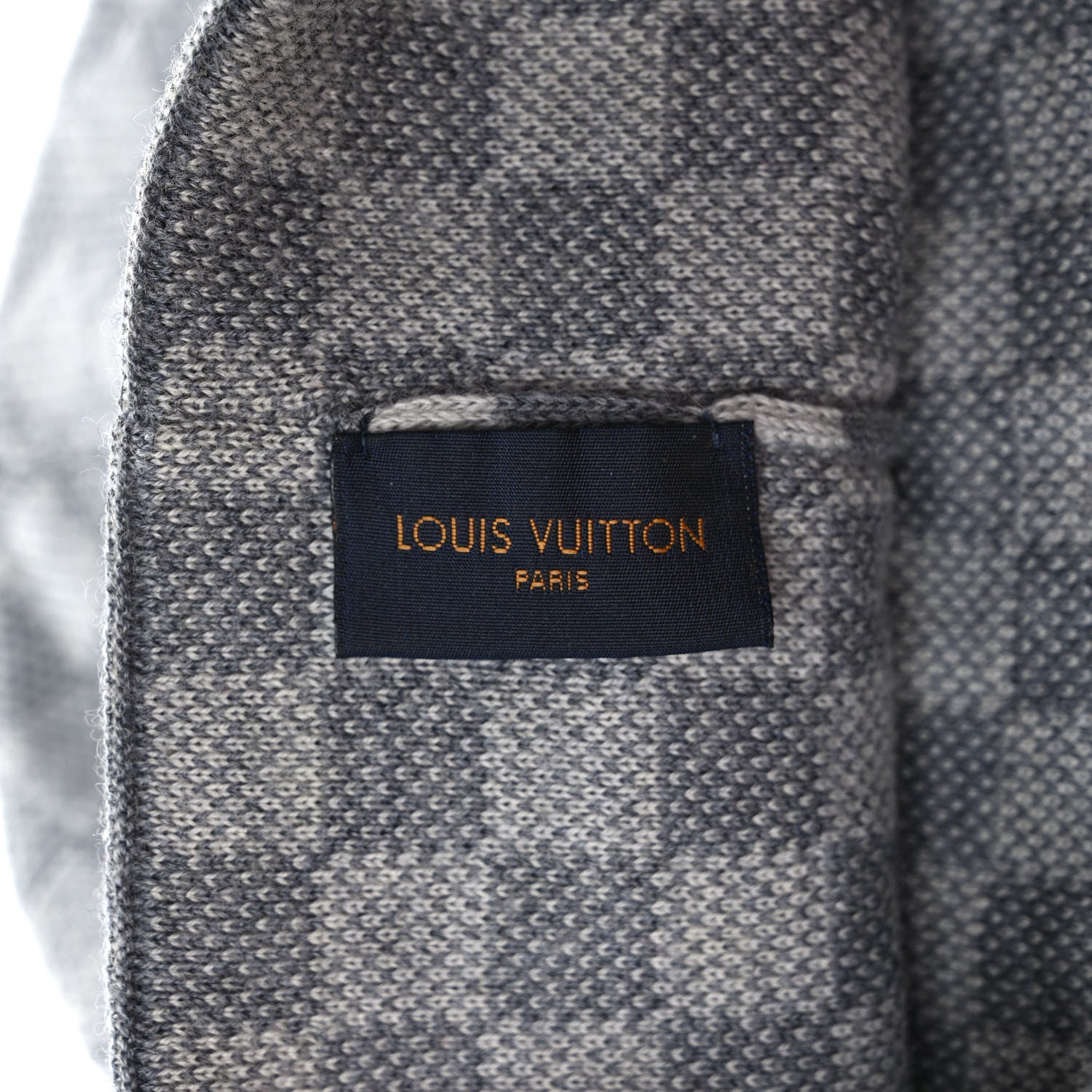 Louis Vuitton Wool Bonnet Petit Damier Beanie Hat Grey 5 of 6