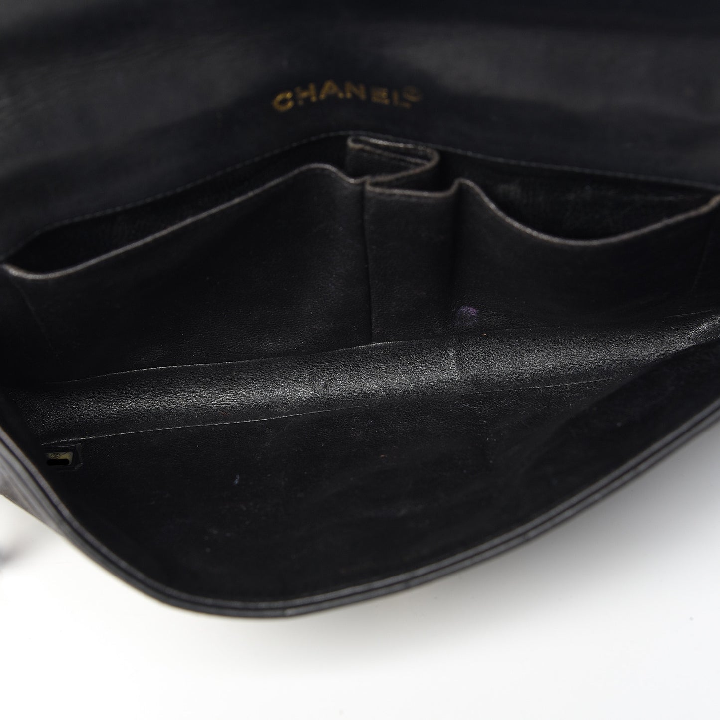 Lambskin East West Chocolate Bar Flap Black