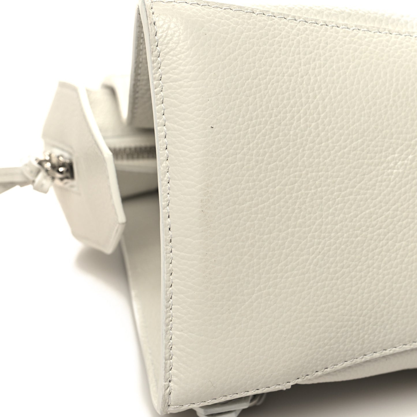 Grained Calfskin Neo Classic Silver Hardware S City White