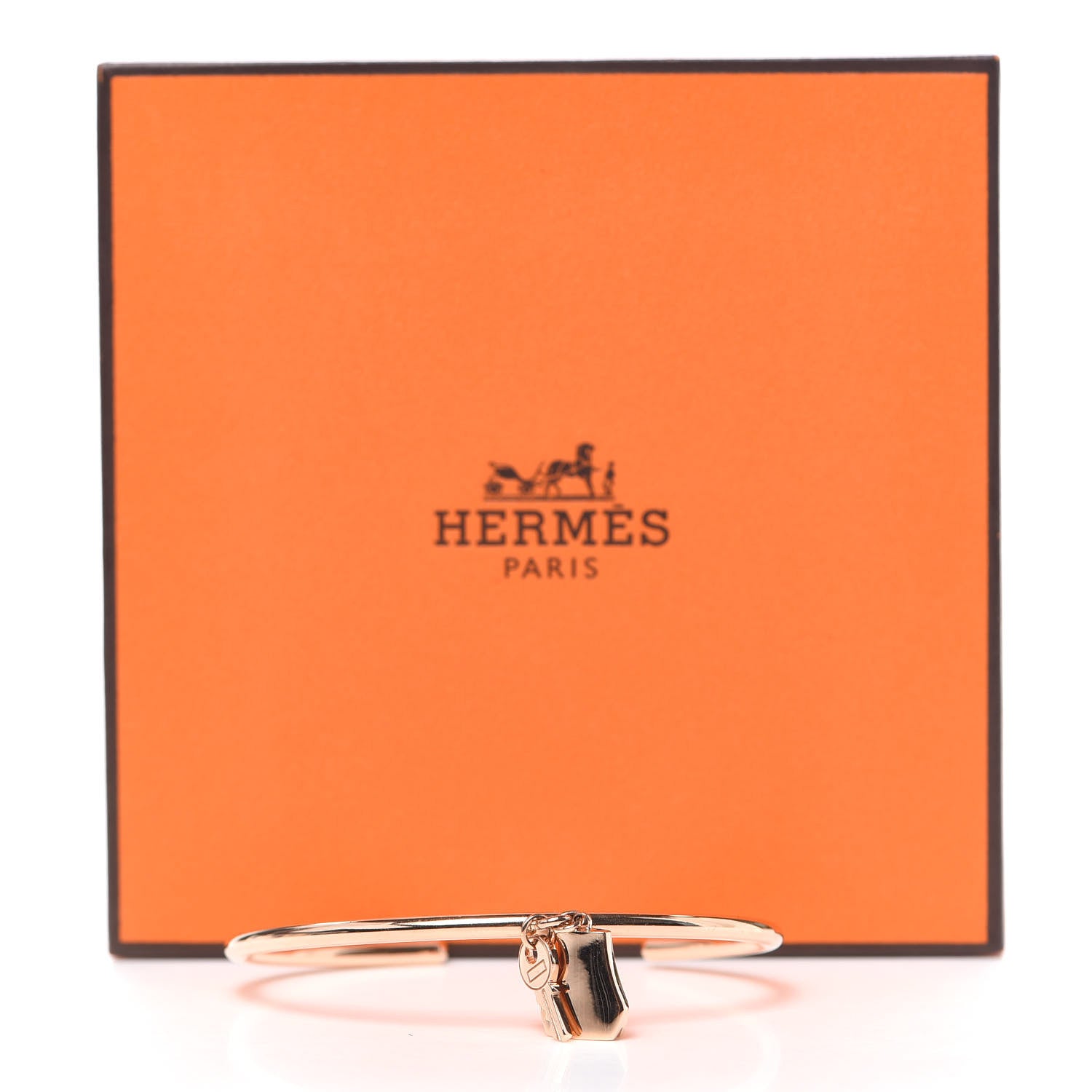 Hermes 18K Rose Gold TPM Kelly Clochette Cuff Bracelet SH 5 of 5
