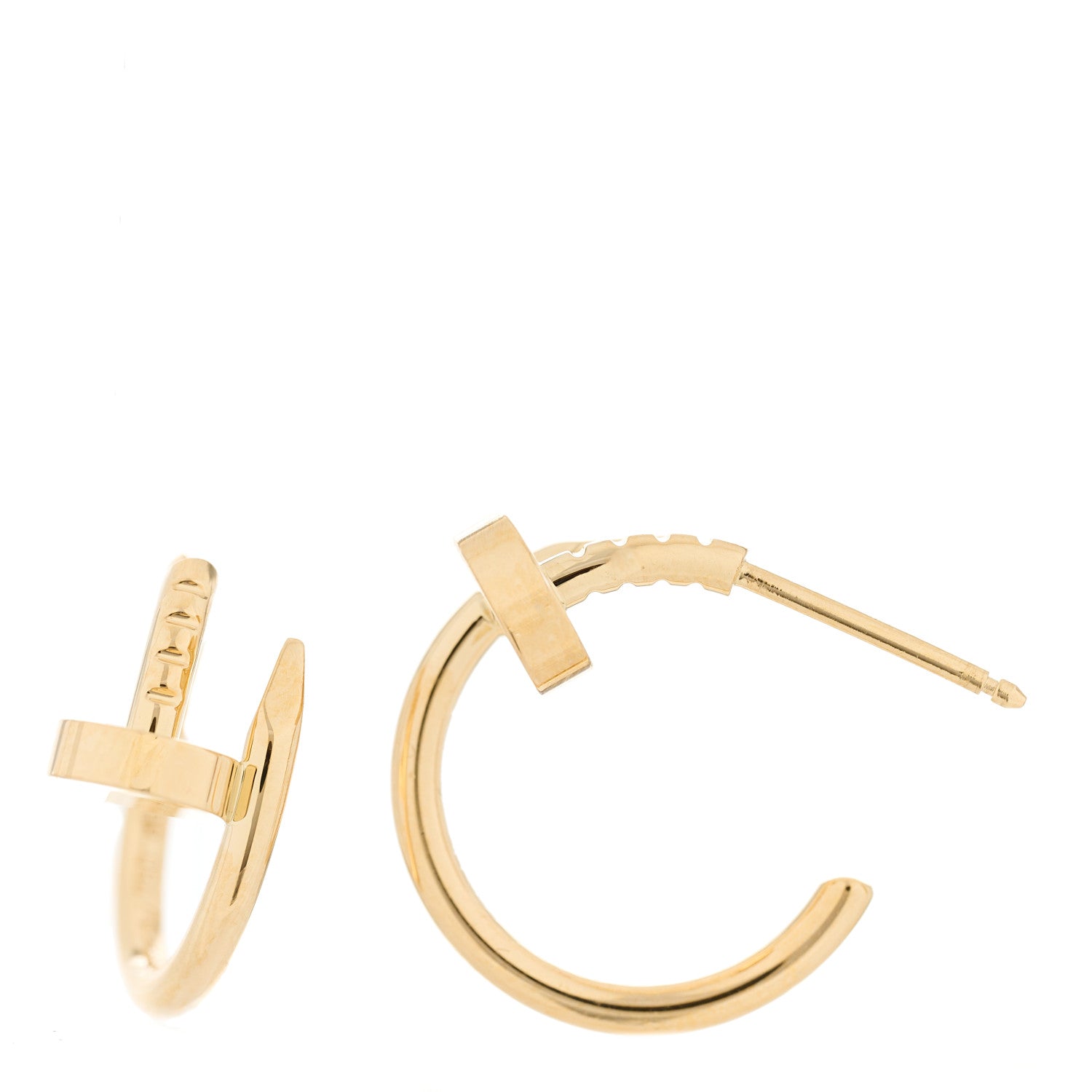 Cartier 18K Yellow Gold Juste Un Clou Hoop Earrings 1 of 7