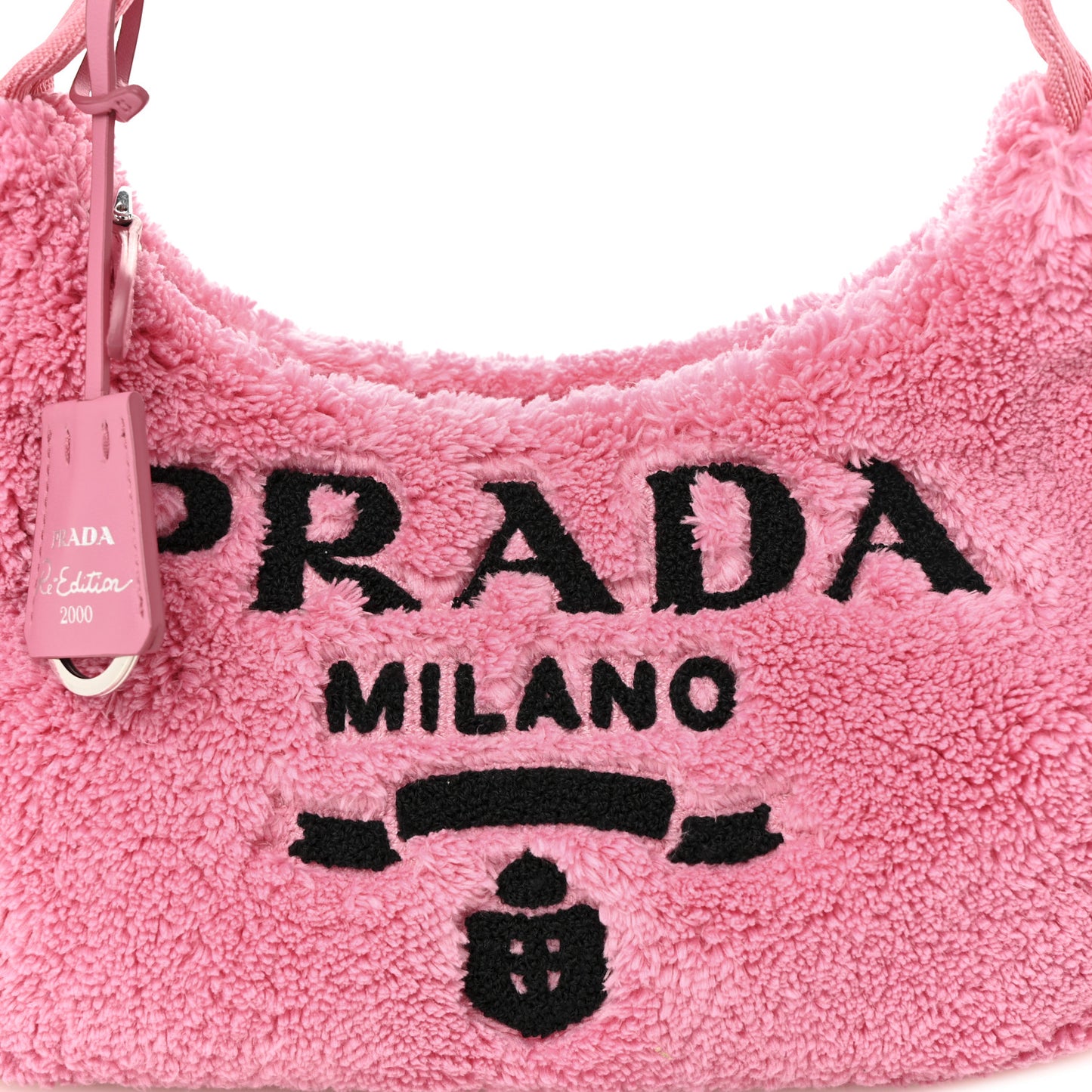 Terry Cloth Mini Re-Edition 2000 Bag Petalo Black