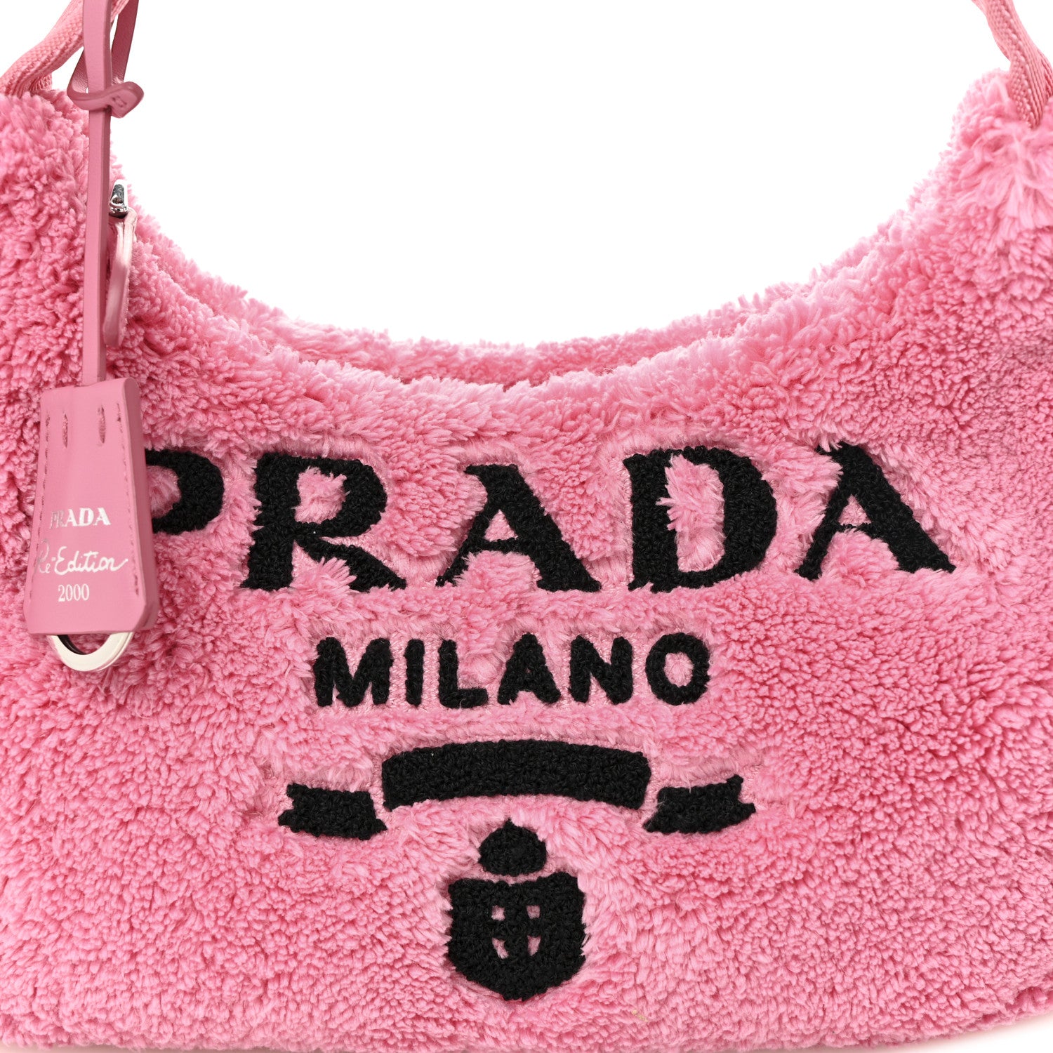 Prada Terry Cloth Mini Re-Edition 2000 Bag Petalo Black 8 of 10