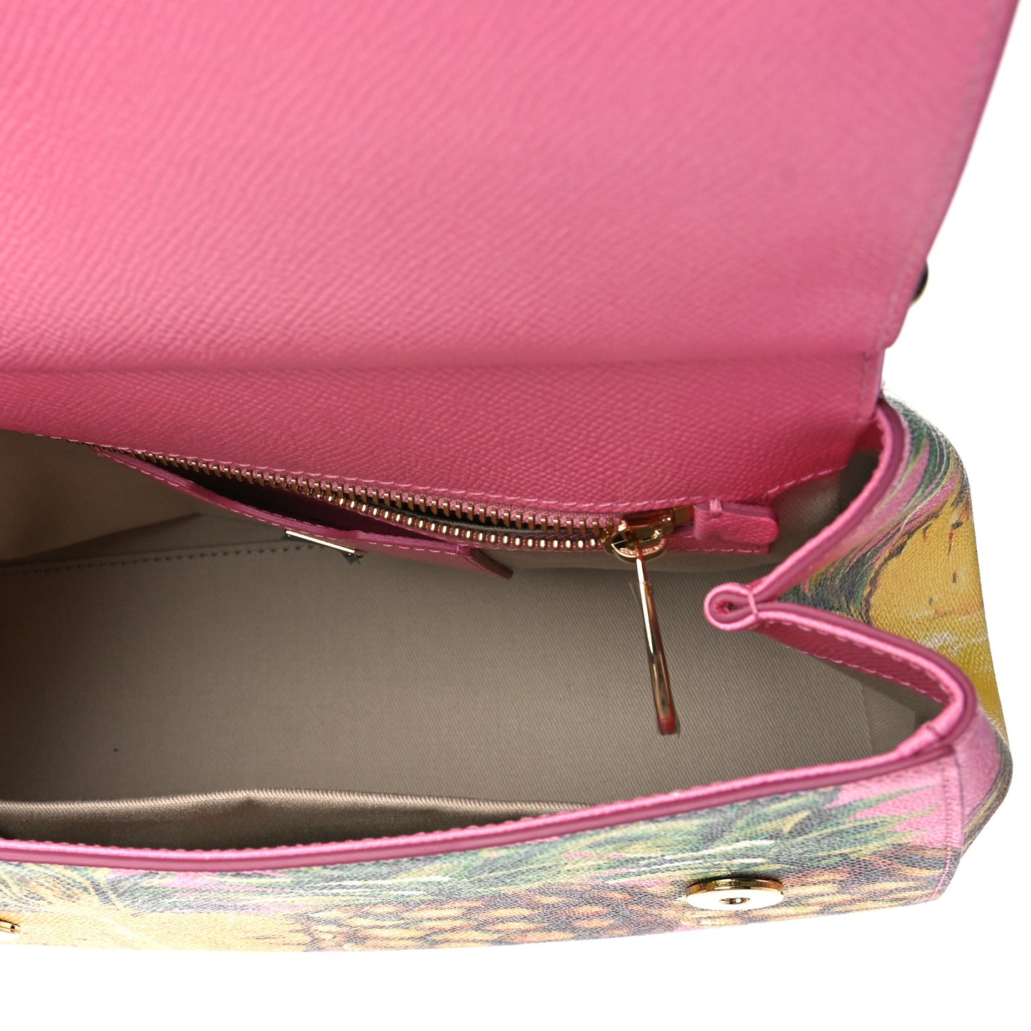 Dauphine Pineapple Print Small Miss Sicily Satchel Rosa