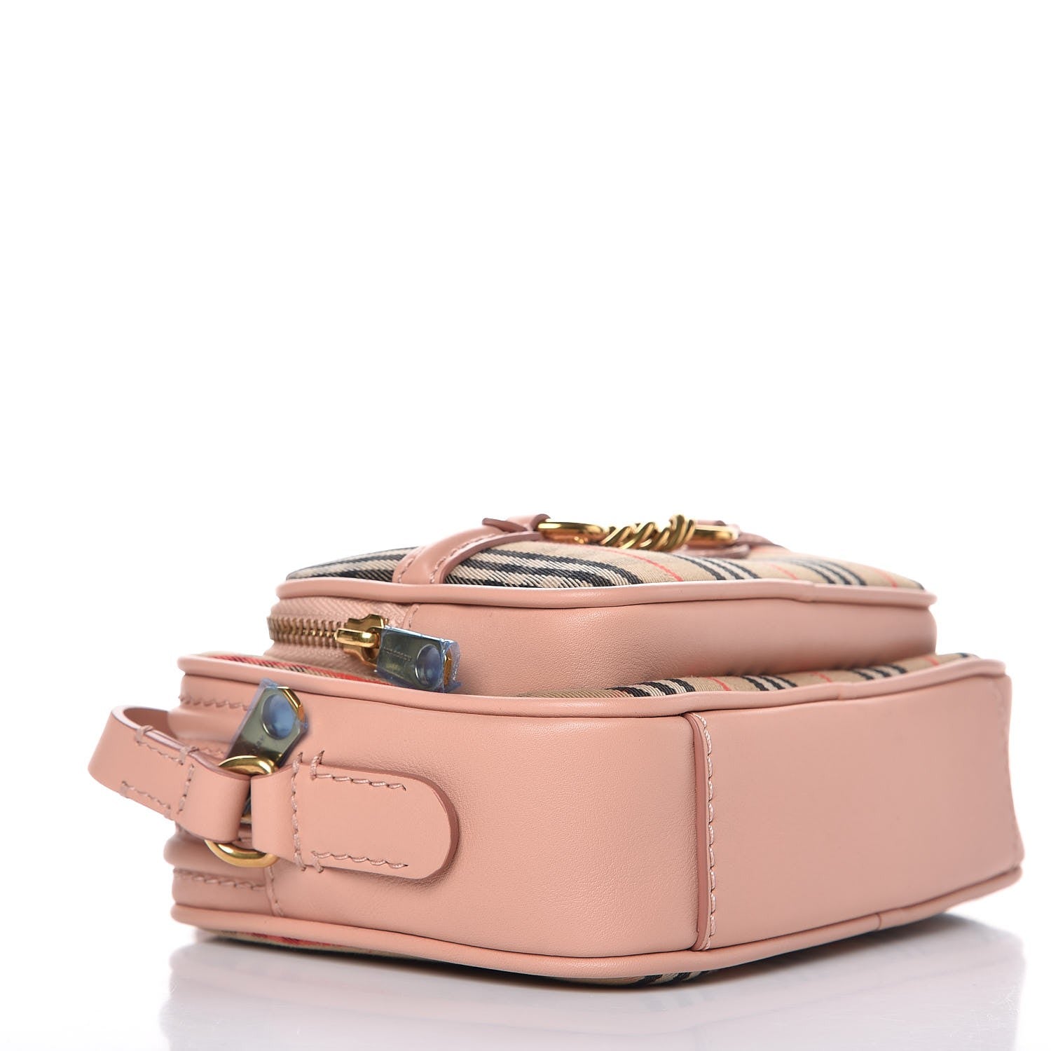 Burberry Smooth Calfskin 1983 Knight Check Link Camera Bag Peach 4 of 7