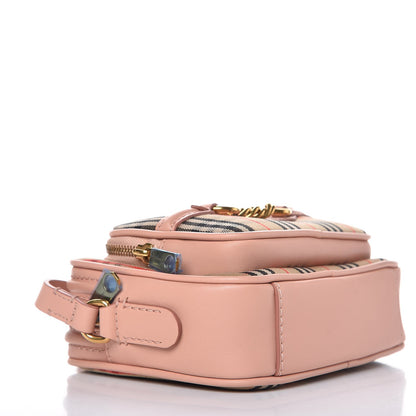 Burberry Smooth Calfskin 1983 Knight Check Link Camera Bag Peach 4 of 7