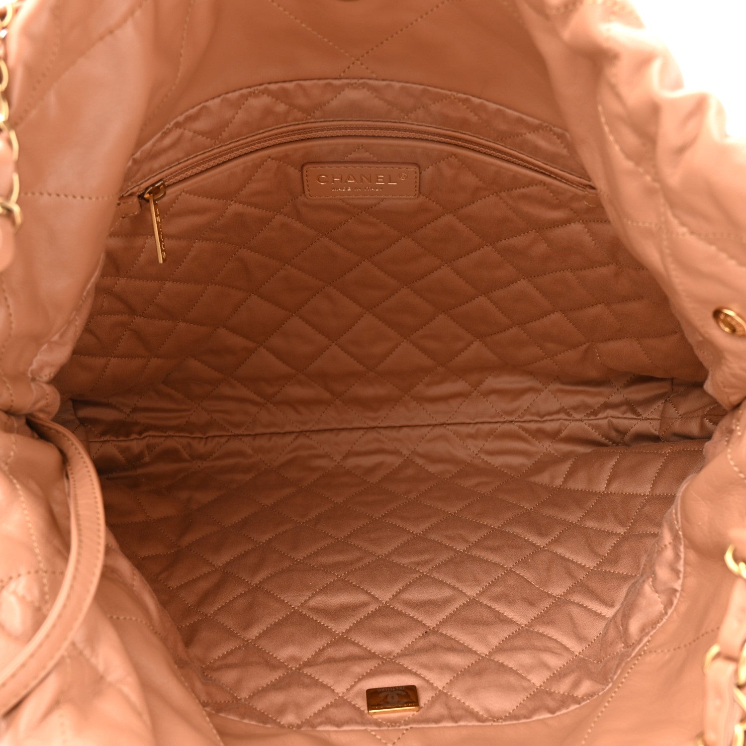 Chanel Shiny Calfskin Quilted Chanel 22 Camel 6 of 12