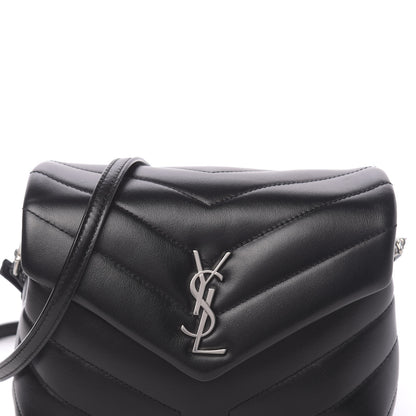 Saint Laurent Calfskin Y Quilted Monogram Toy Loulou Crossbody Bag Black 9 of 10