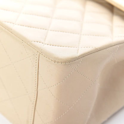 Chanel Lambskin Quilted XL Jumbo Single Flap Light Beige 15 of 16